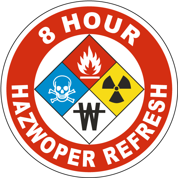 8 Hour Hazwoper Refresh Hard Hat Sticker