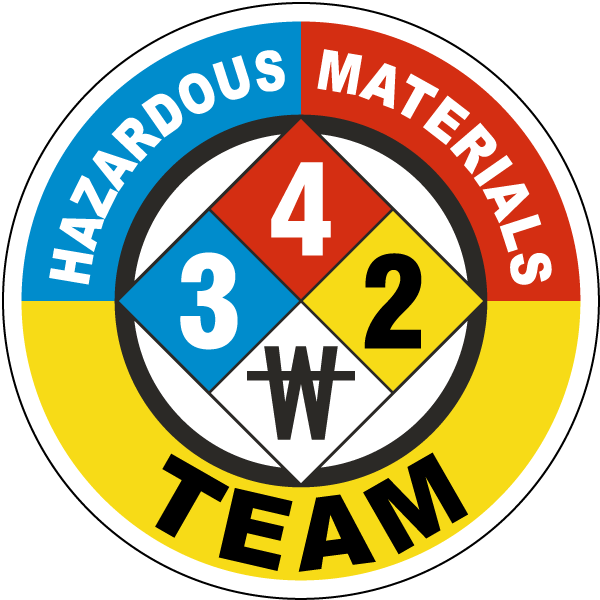 Hazardous Materials Team Hard Hat Sticker