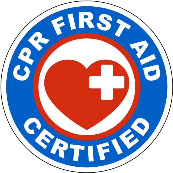 CPR First Aid Certified Hard Hat Sticker