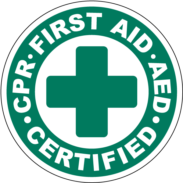 CPR First Aid AED Certified Hard Hat Sticker
