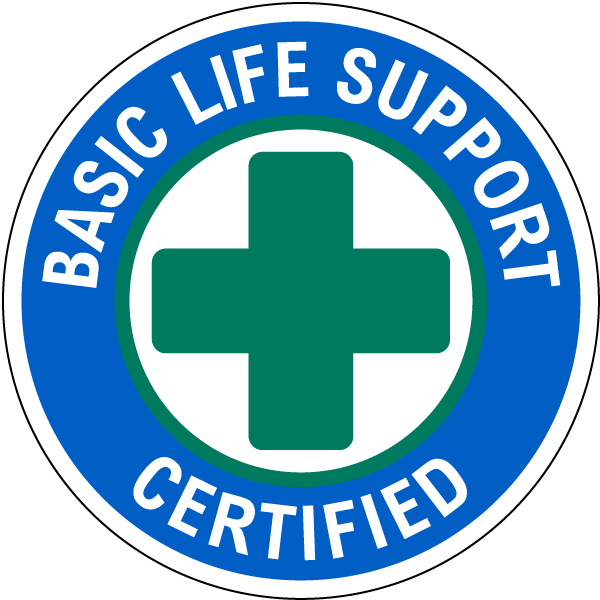 Basic Life Support Certified Hard Hat Sticker