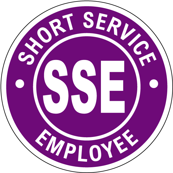 Purple Short Service Employee Hard Hat Sticker