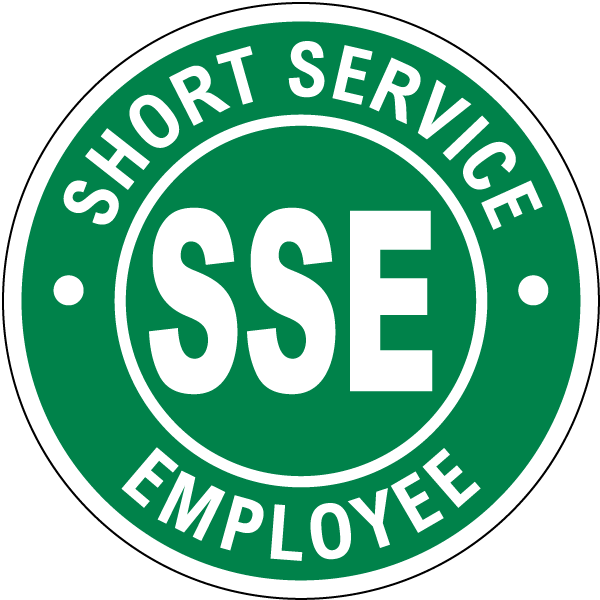 Green Short Service Employee Hard Hat Sticker