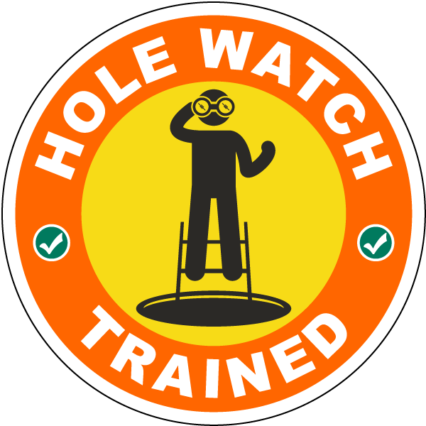 Hole Watch Trained Hard Hat Sticker