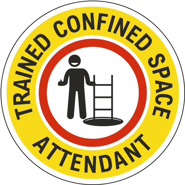 Trained Confined Space Attendant Hard Hat Sticker