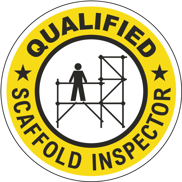Qualified Scaffold Inspector Hard Hat Sticker