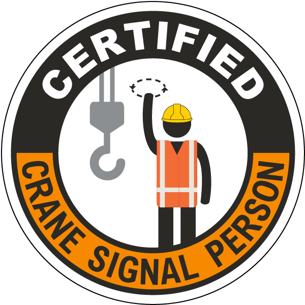 Certified Crane Signal Person Hard Hat Sticker