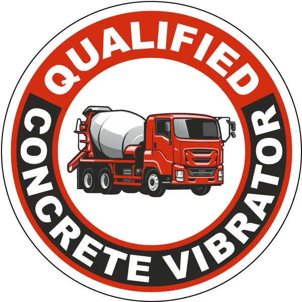 Qualified Concrete Vibrator Hard Hat Sticker