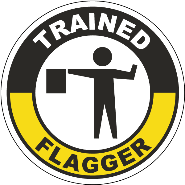 Trained Flagger Hard Hat Sticker