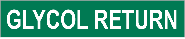 Glycol Return Pipe Label