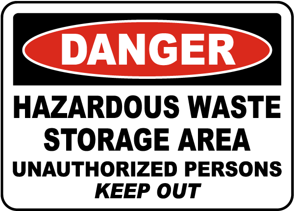 Hazardous Waste Storage Area Sign