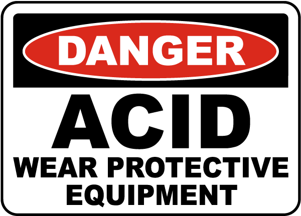 Acid Wear Protective Equipment Sign
