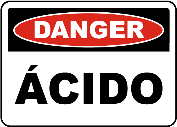 Spanish Danger Acid Sign
