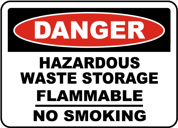 Danger Hazardous Waste Storage Sign