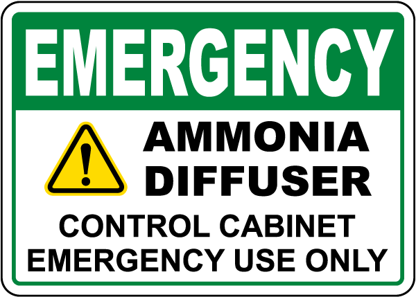 Emergency Ammonia Diffuser Sign