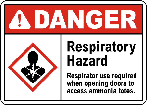 Danger Respiratory Hazard Ammonia GHS Sign