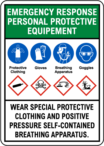 Emergency Response Personal Protective Equipment GHS Sign