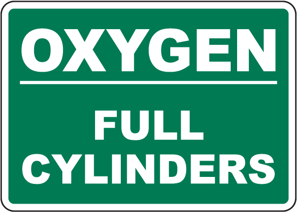 Oxygen Full Cylinder Sign