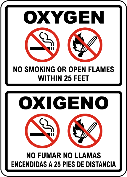 Bilingual Oxygen No Smoking No Open Flames