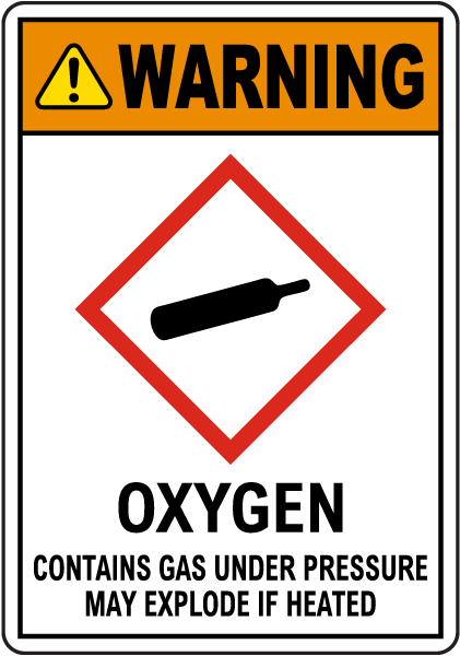 Warning Oxygen GHS Sign