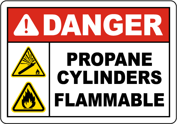 Danger Propane Cylinders Flammable Sign