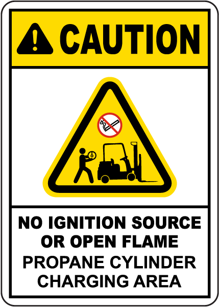 Caution Propane Cylinder Charging Area Sign