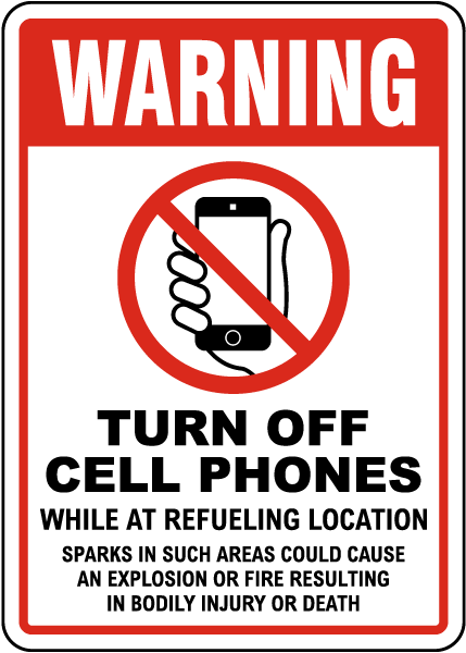 Warning Turn Off Cell Phones Sign