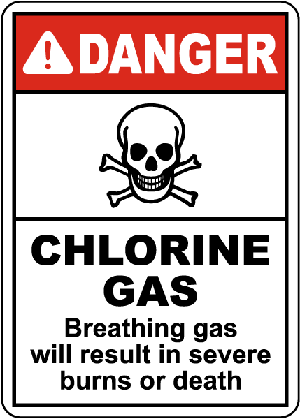 Danger Chlorine Gas Sign
