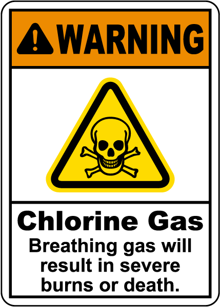 Warning Chlorine Gas Sign