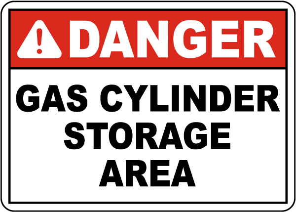 Danger Gas Cylinder Storage Area Sign