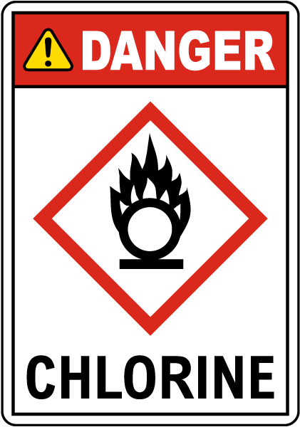 Danger Chlorine Oxidizer GHS Sign