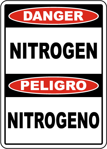 Bilingual Danger Nitrogen Sign