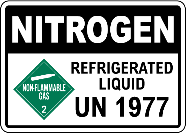 Nitrogen Refrigerated Liquid UN 1977 Sign