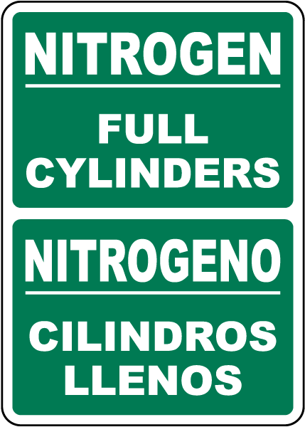 Bilingual Nitrogen Full Cylinders Sign
