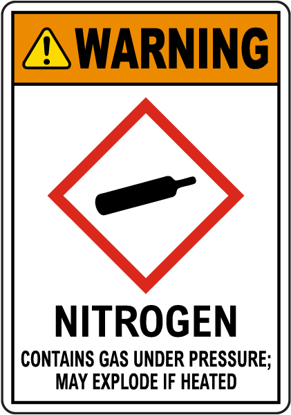 Warning Nitrogen GHS Sign