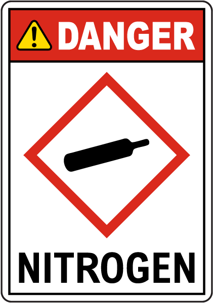 Danger Nitrogen GHS Sign