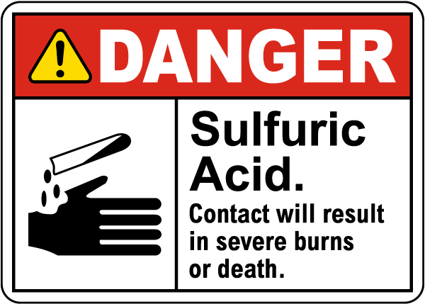 Danger Sulfuric Acid Sign