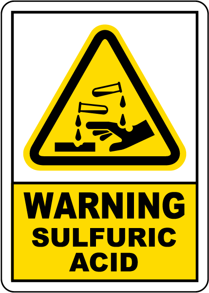 Warning Sulfuric Acid Sign