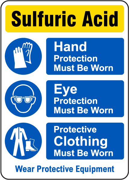 Sulfuric Acid Wear Protective Equipment Sign