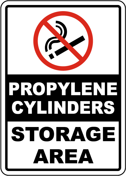 Propylene Cylinders Storage Area Sign