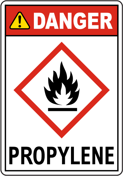 Danger Propylene GHS Sign