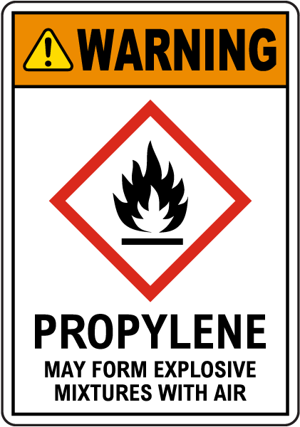 Warning Propylene GHS Sign