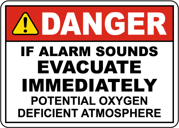 Danger Evacuate if Alarm Sounds Signs