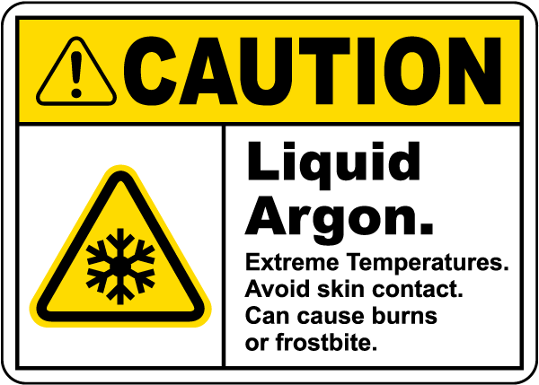 Caution Liquid Argon Sign