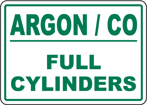 Full Argon / CO Cylinders Sign