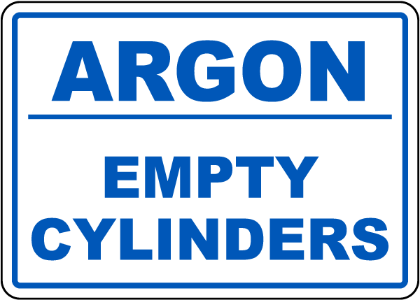 Empty Argon Cylinders Sign