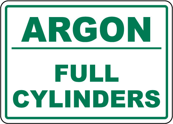 Empty Argon / CO Cylinders Sign