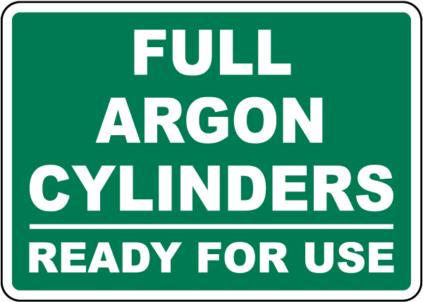 Argon Full Cylinders Sign
