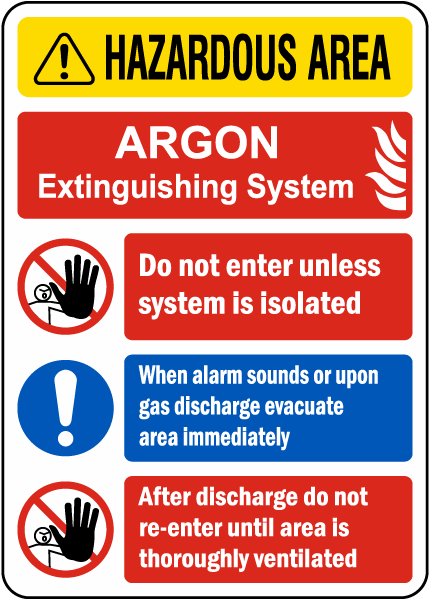 Argon Extinguishing System Sign