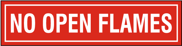 No Open flames Label